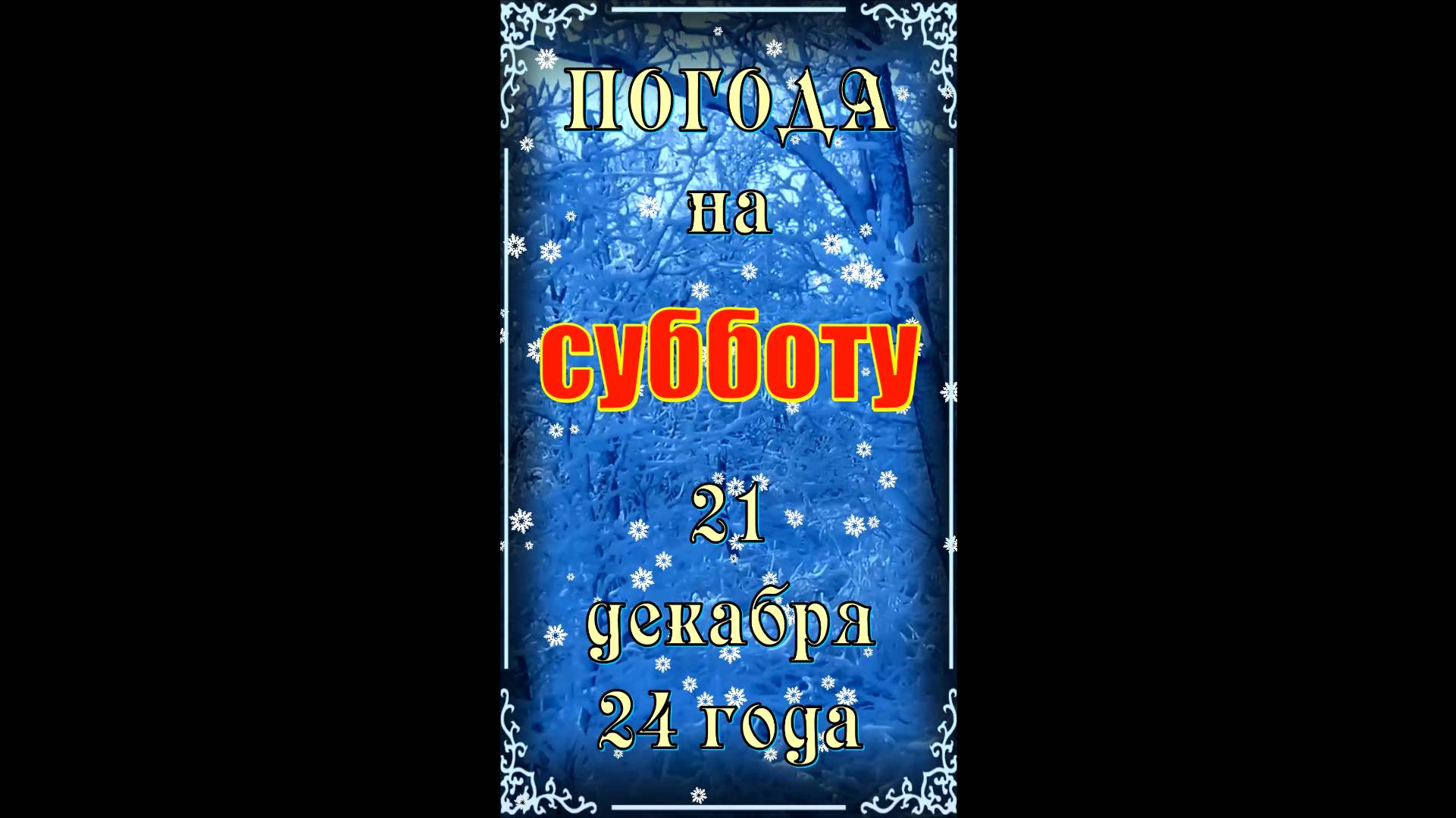 Погода на Завтра = 21  Декабря 24 = Суббота