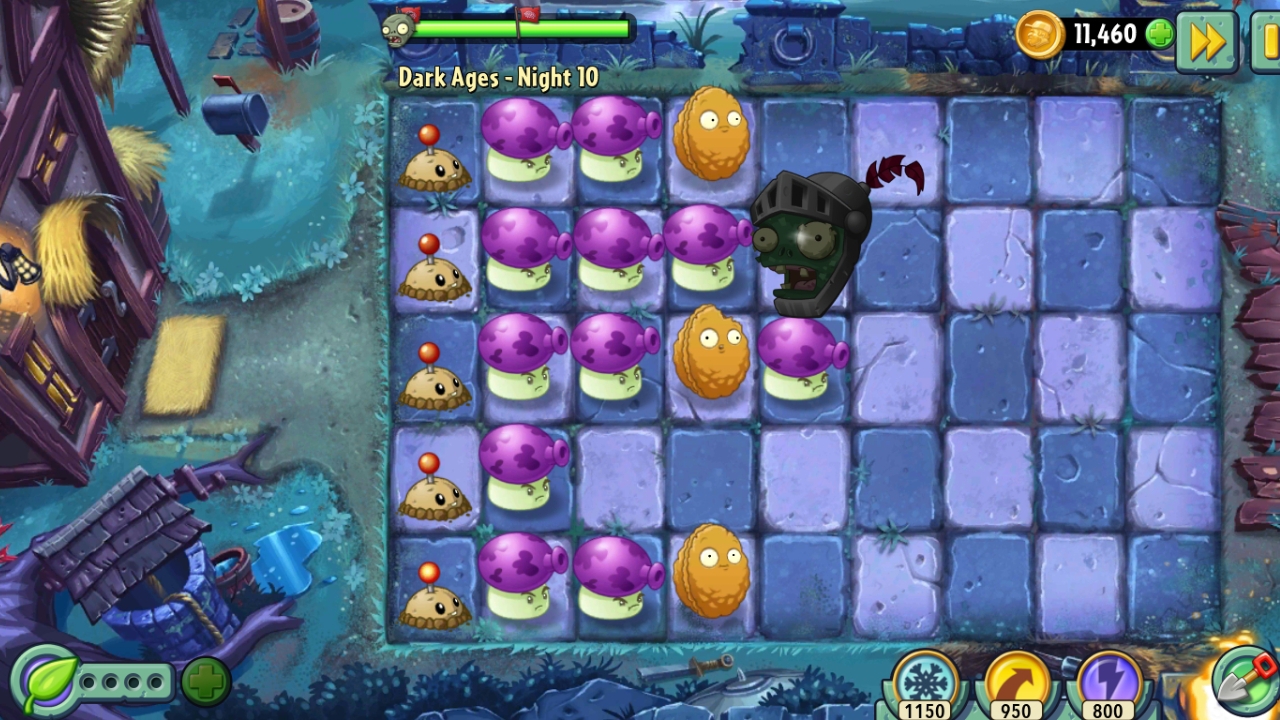 Ночь 10 Тёмные Века (Dark Ages) Plants vs. Zombies 2