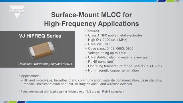 VishayIntertech: Capacitors： High Frequency MLCC Training Module