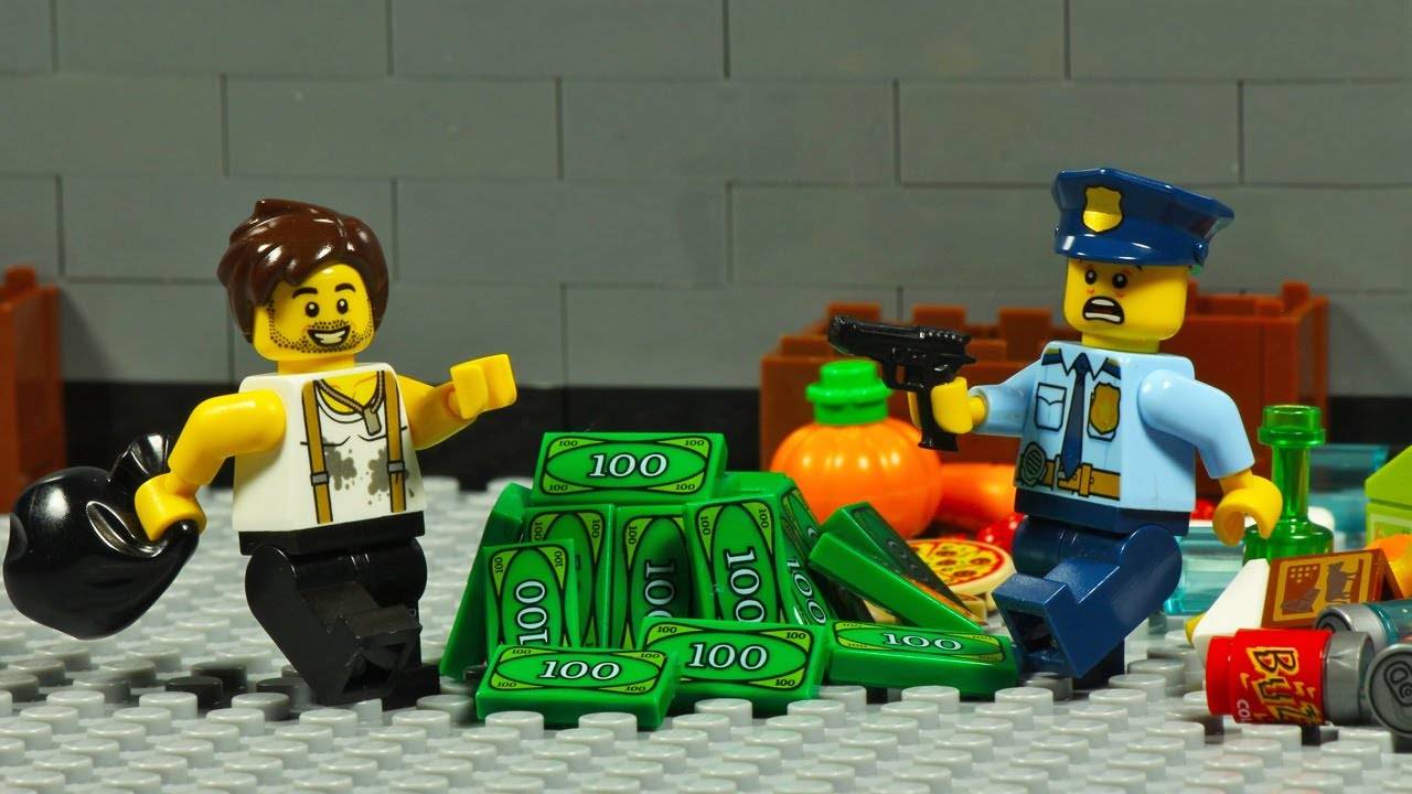 Lego City Bank Robbery Homeless Man Found Money Bag