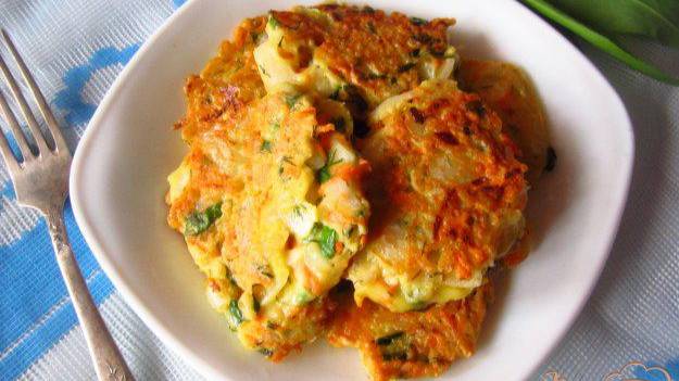 Оладьи с моркови и лука
