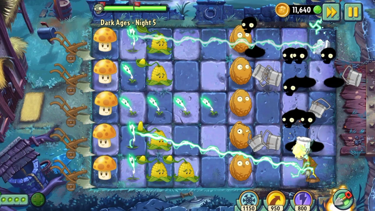 Ночь 5 Тёмные Века (Dark Ages) Plants vs. Zombies 2