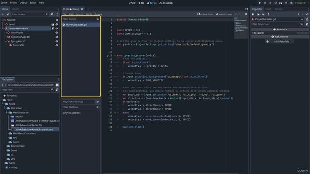 3. Adding a characterBody3D script
