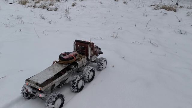 Rc 8x8 trophy custom truck in snow (Rc Odincovo)
