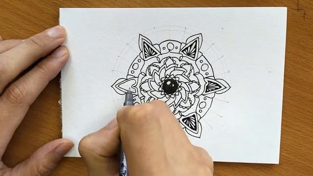 Быстрый рисунок мандалы. День 9 | Fast mandala drawing. Day 9 | Zentangle