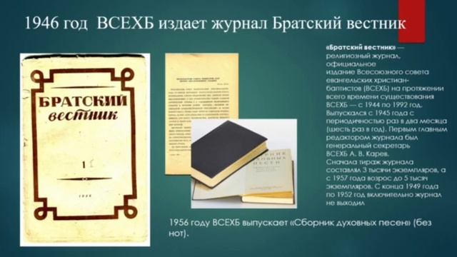 История сборника Песнь возрождения. Автор: пресвитер церкви МСЦ ЕХБ г. Тула ул. Станиславского 31, А