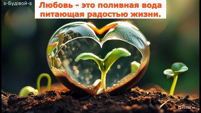 Любовь - это поливная вода питающая радостью жизни.