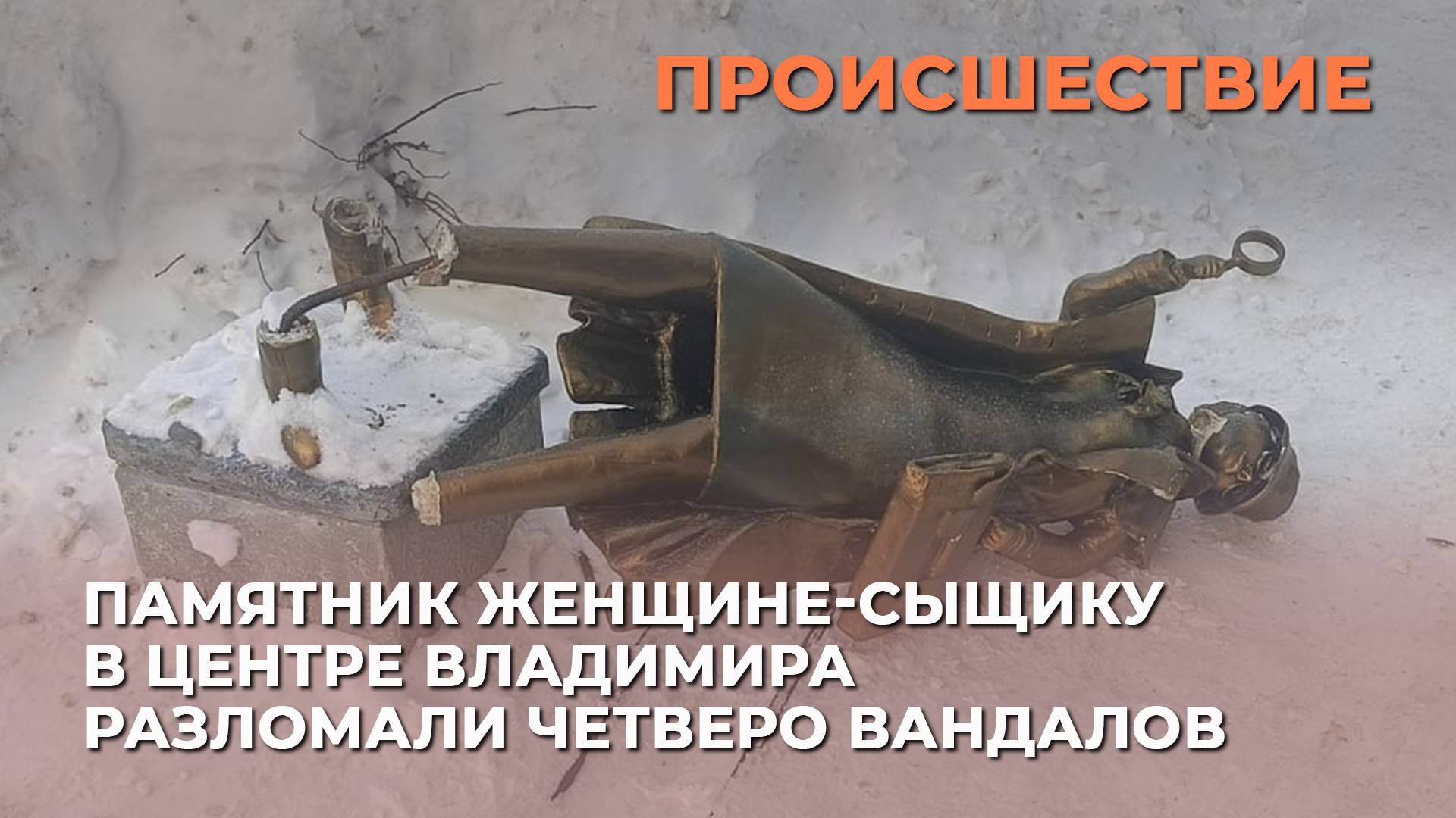 Памятник женщине-сыщику в центре Владимира разломали четверо вандалов