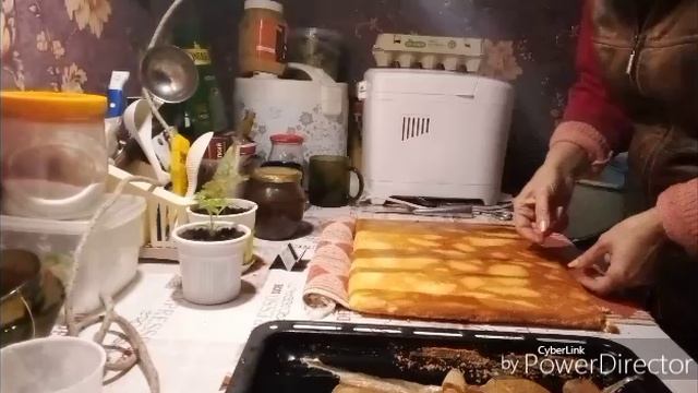 Очень вкусный бисквитный рулет.