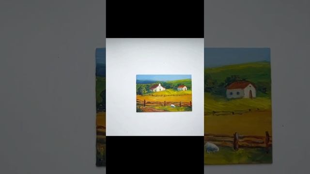 Сельский пейзаж маслом #пейзаж #картинамаслом  #artwork #fineart #painting #landscapepainting
