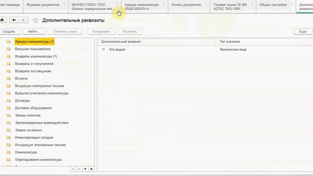 Учет аренды и проката_ дополнительные реквизиты