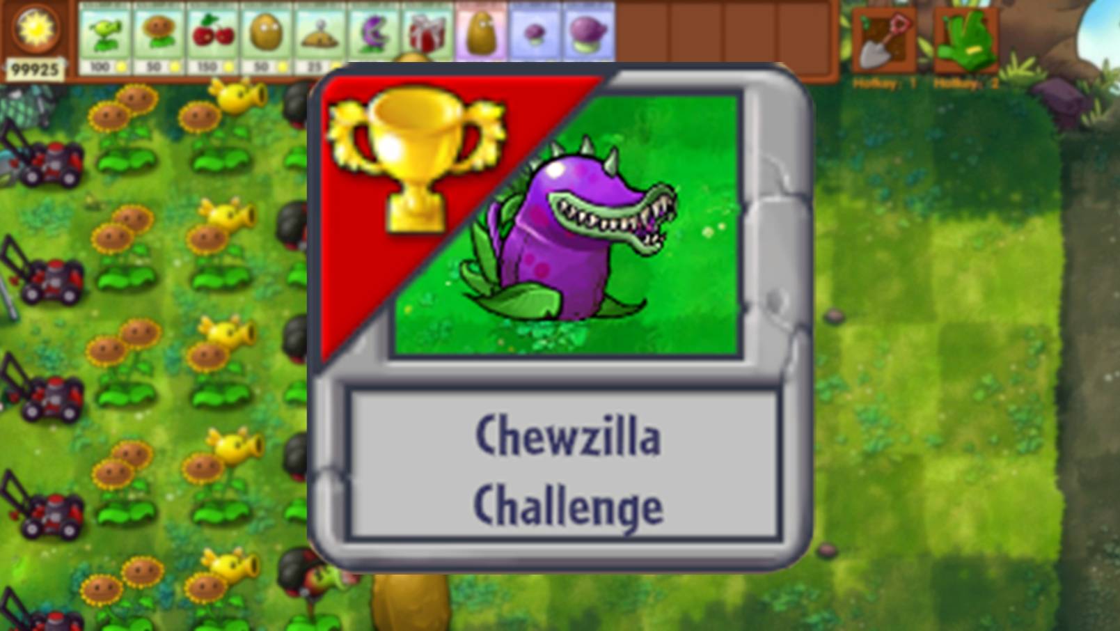Прохождение челендж уровня в pvz fusion (Chewzilla Challenge)