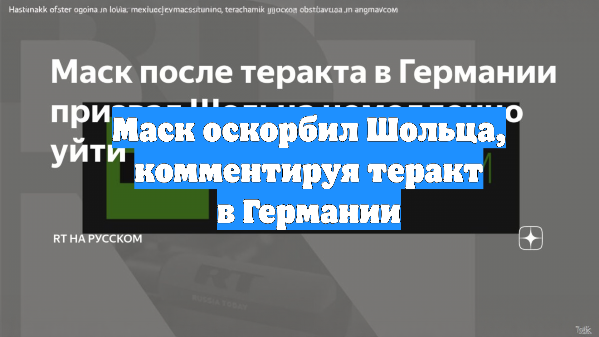 Маск оскорбил Шольца, комментируя теракт в Германии