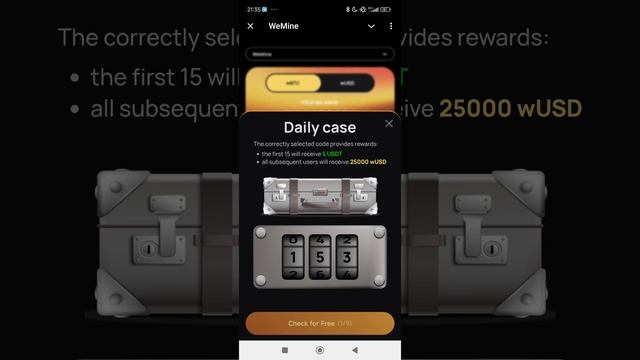 Комбо код Daily Case We Mine 21.12 #комбо #wemine #combo #dailycase .mp4