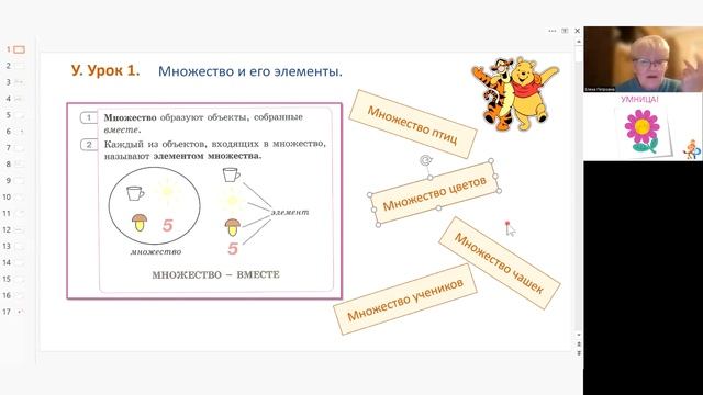 Математика. 3 класс. Урок 1. Множество и его элементы.