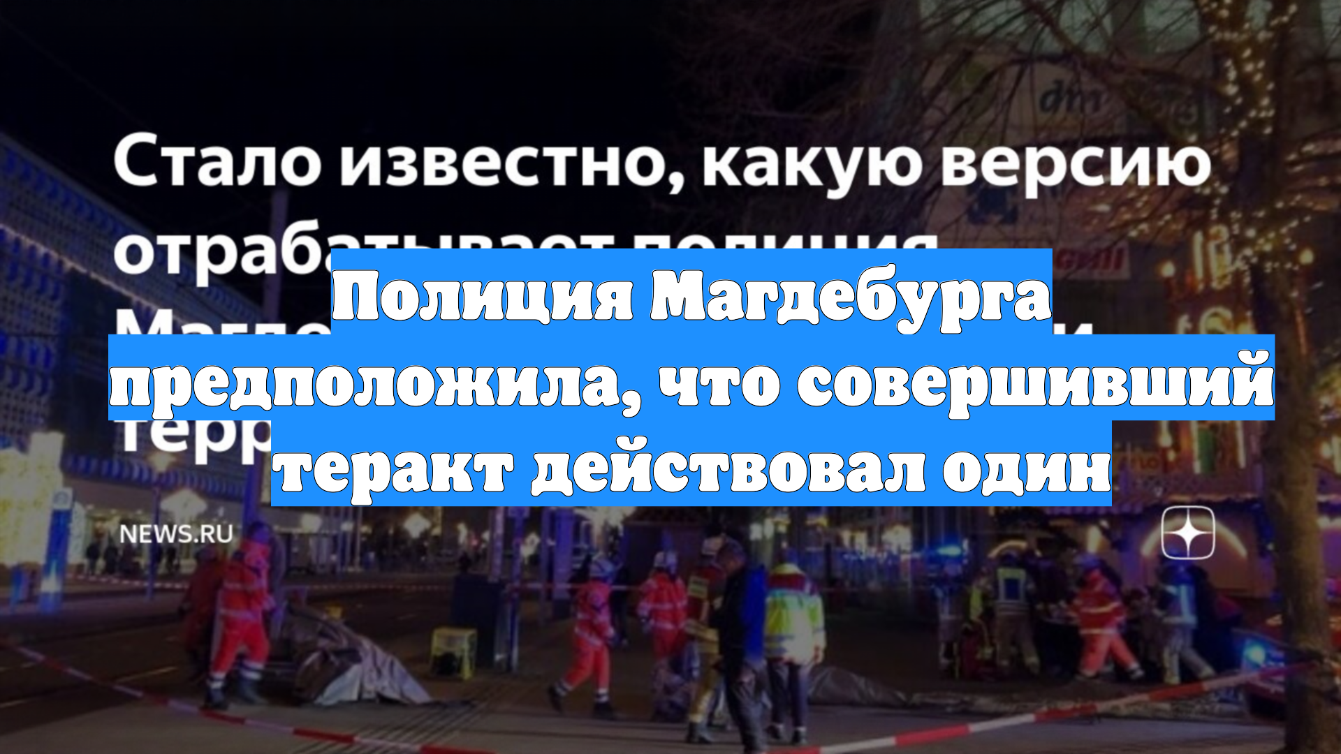 Полиция Магдебурга предположила, что совершивший теракт действовал один
