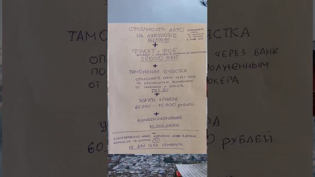 Стоимость автомобиля из Японии.