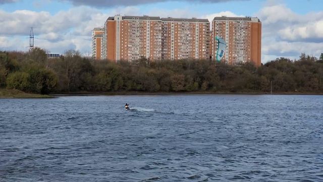 кайтсёрфинг (крыло+доска) | осень, Борисовские пруды, Москва