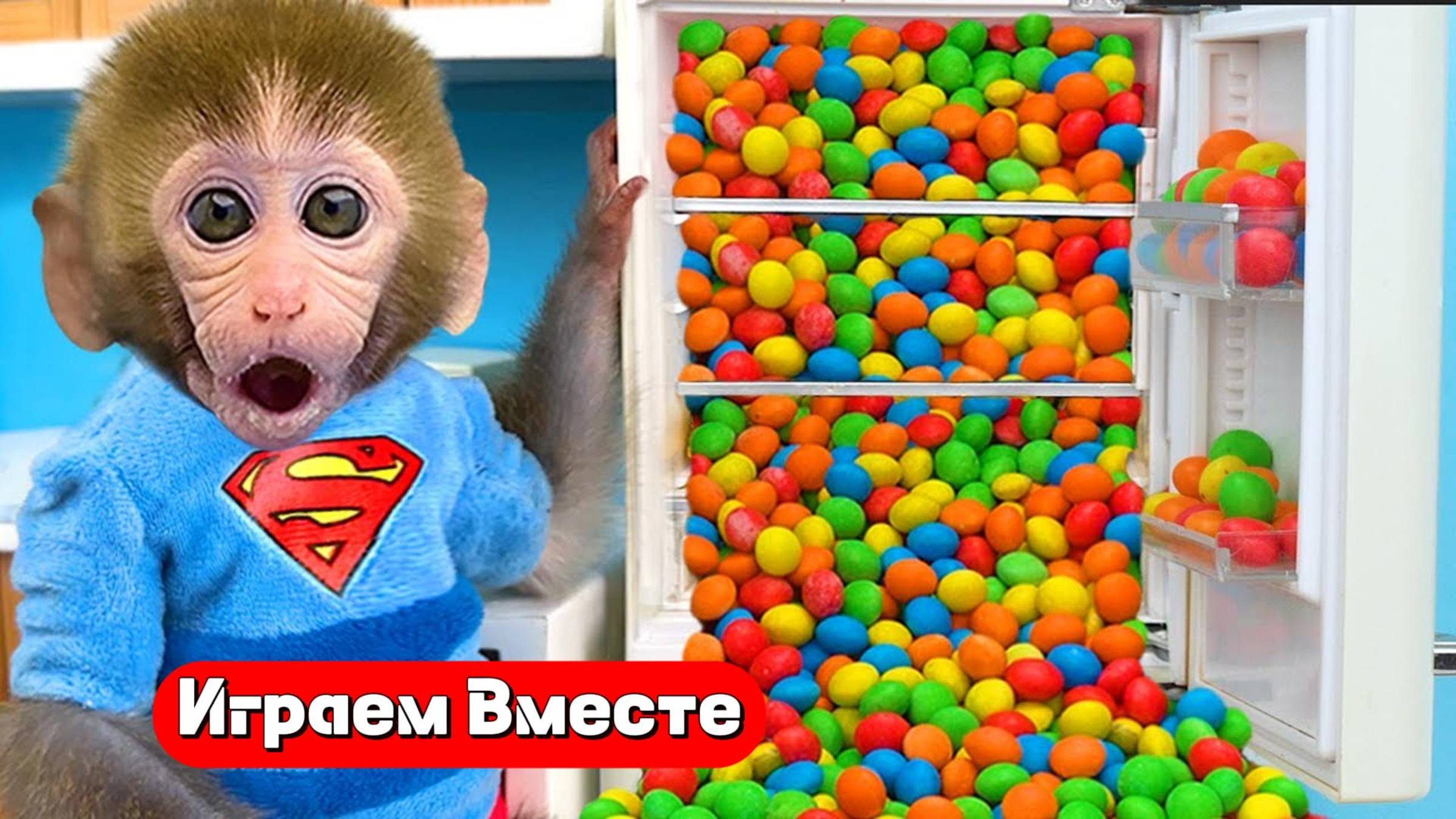 Играем с Обезьянкой 🐒 Идем в поход, играем с друзьями ! Видео для детей 👍