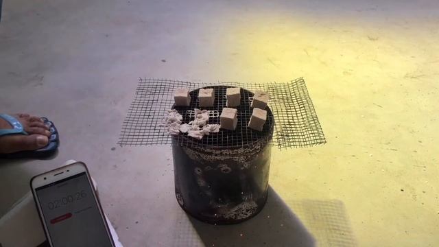 Coconut Charcoal Briquette Burning Test for Cube size 25 x 25 x 25 premium