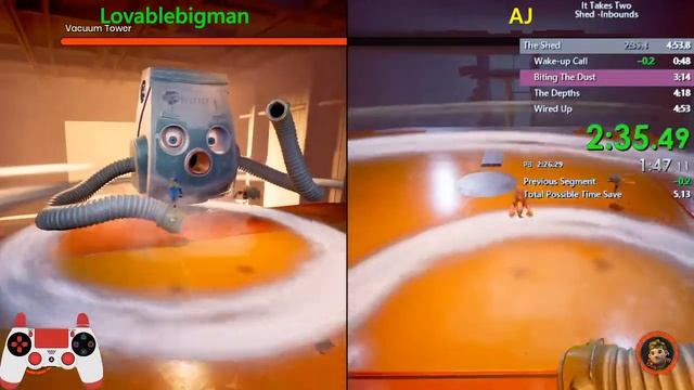 It Takes Two Speedrun Shed Inbounds in 4:49 w/AJ [FormerWR]