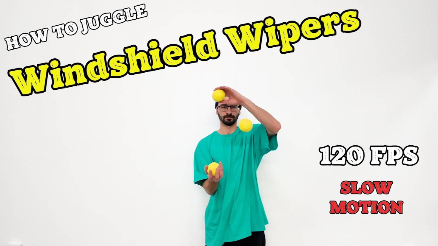 Windshield Wipers Juggling Trick - Slow Motion Juggling 120 fps