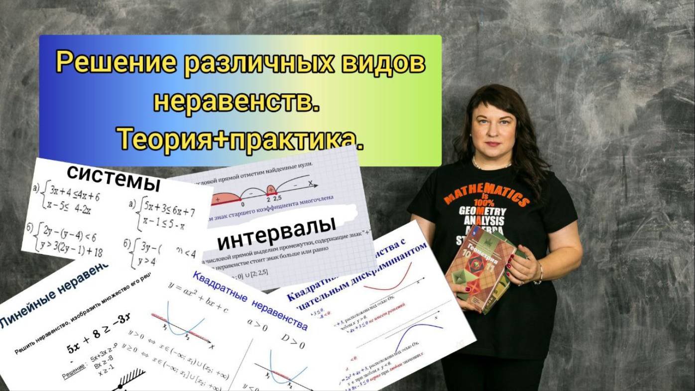 Теоретический материал по решению различных видов неравенств. Готовимся к ОГЭ,  ЕГЭ.