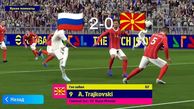 обзор матча Россия-Северная Македония в efootball