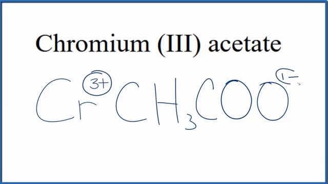 How to Write the Formula for Chromium (III) acetate