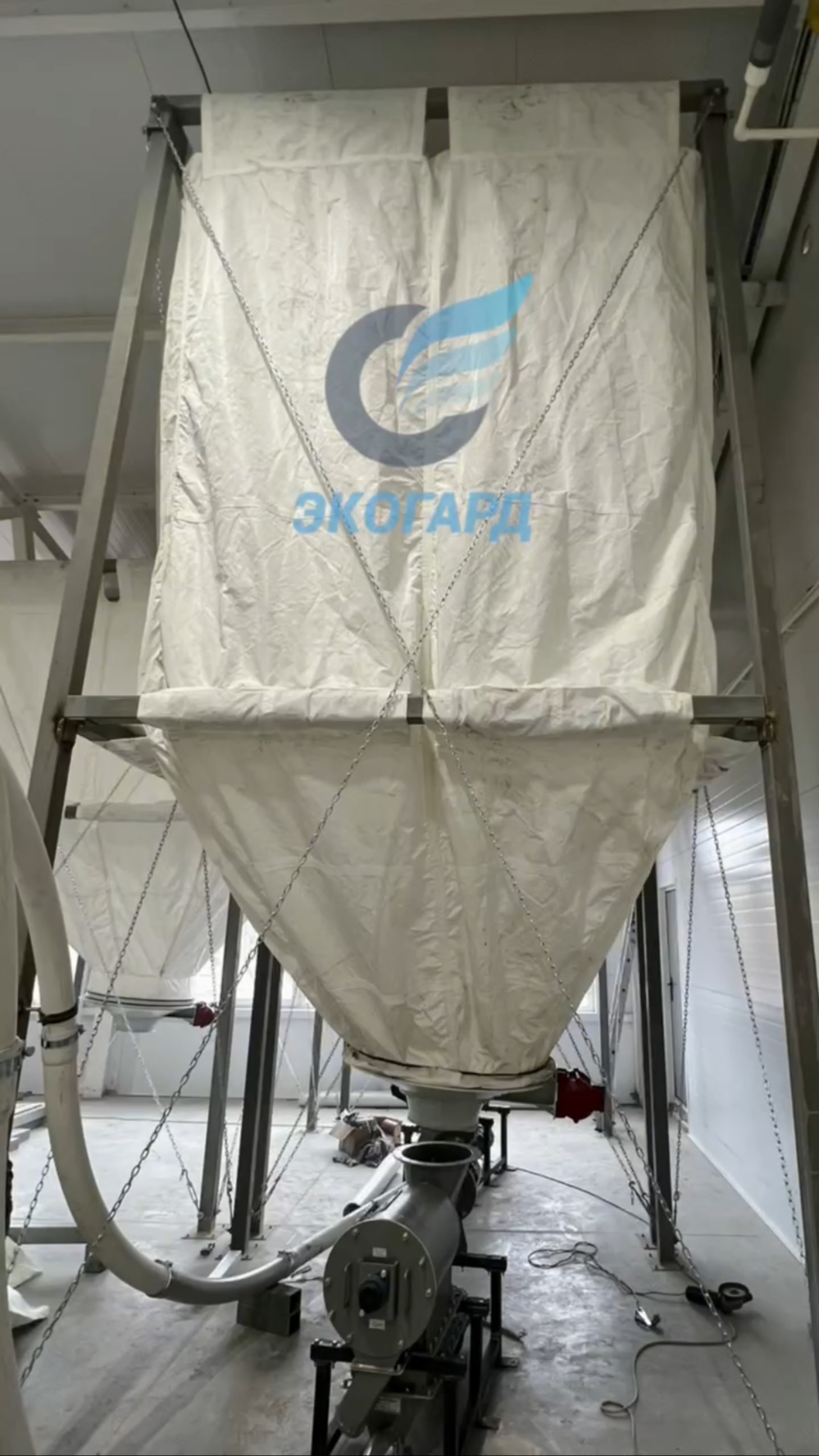 Монтаж тканевого силоса. Установка гибкого или мягкого силоса. Flexible silo.