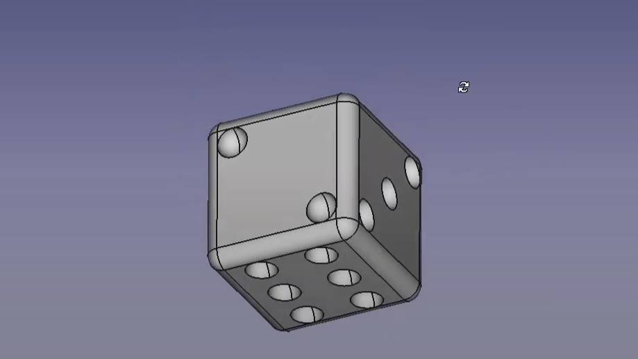 Создание игрового кубика в программе FreeCAD .