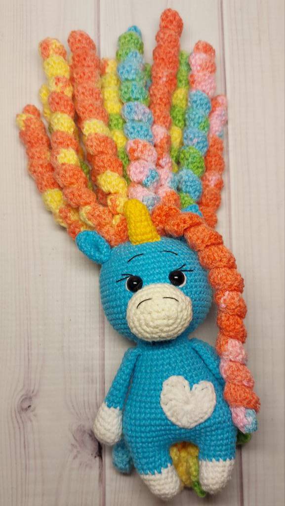 Готова ОЧАРОВАТЕЛЬНАЯ голубая единорожка крючком✨️🔮😍🧶 Вяжу на продажу 💰💰💰
