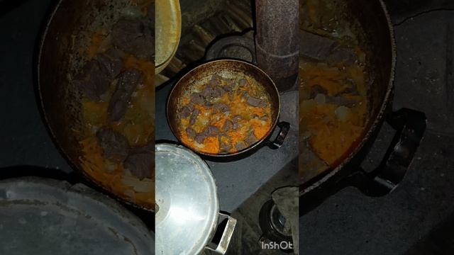 Готовка лося в тайге