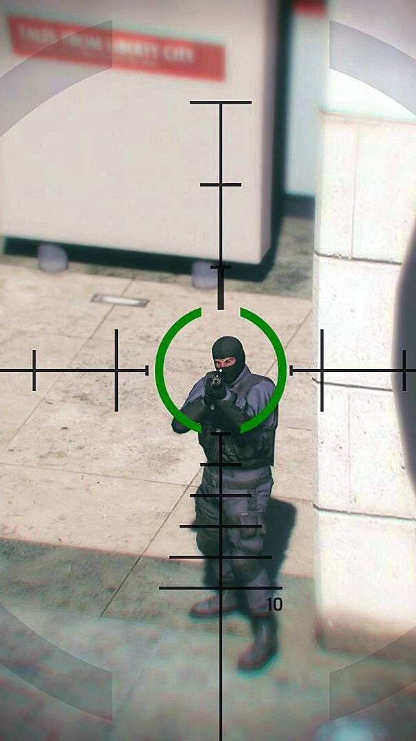 Выстрел с снайперской винтовки в полицейского в gta