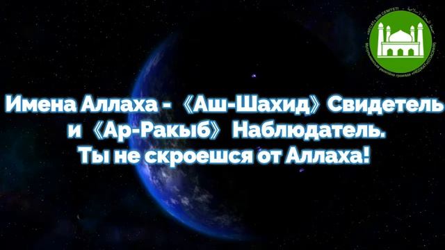 Имена Аллаха-Аш-ШахидСвидетель и Ар-Ракыб Наблюдатель. Ты не скроешся от Аллаха!