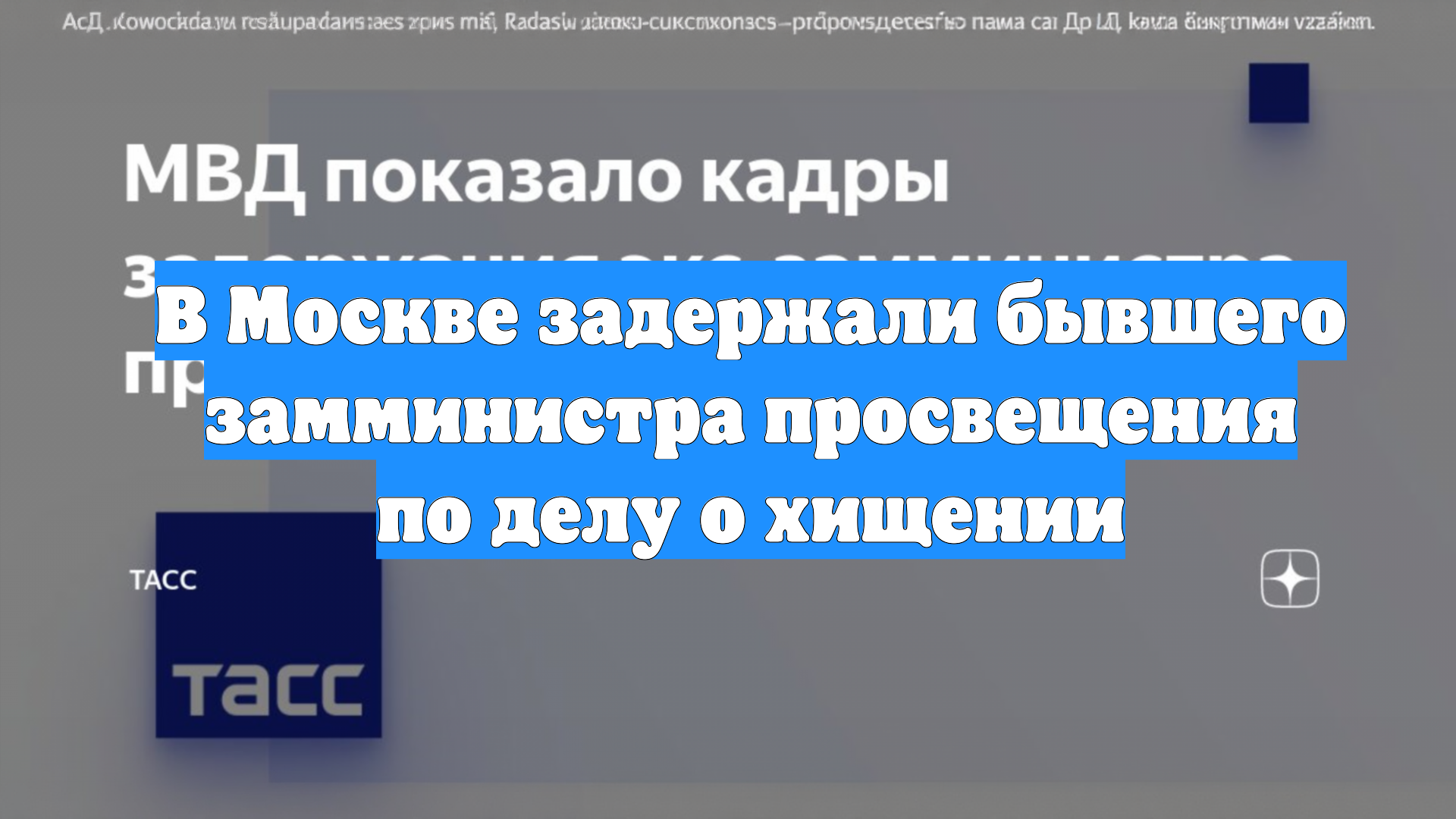 В Москве задержали бывшего замминистра просвещения по делу о хищении