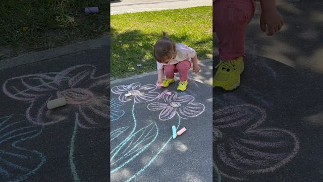 Рисунки на асфальте 🌼🌼🌼