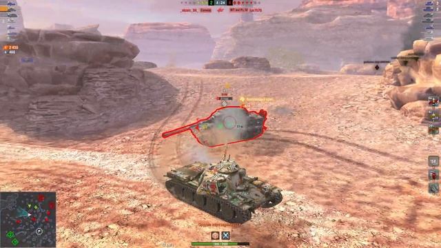 WoT blitz. CuHuu_gblm. T95E6. Красивый бой.