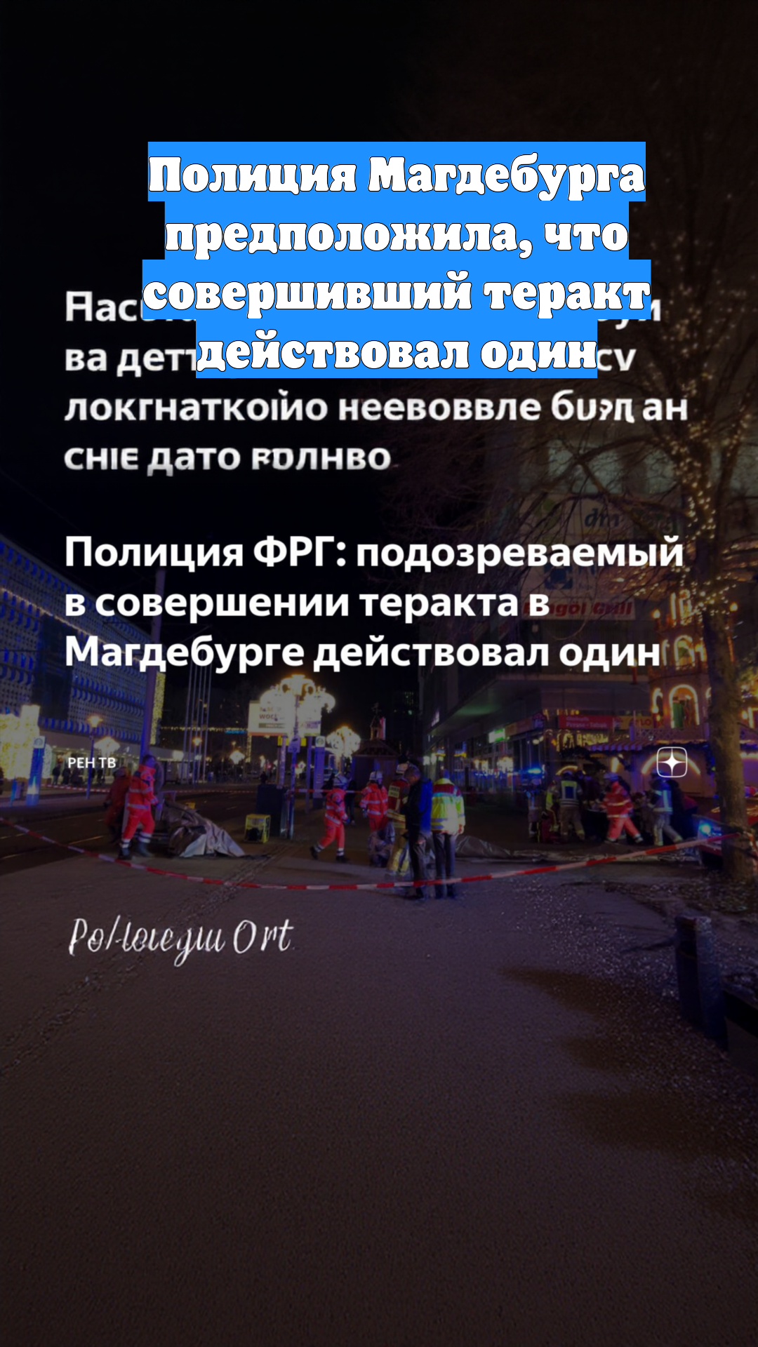 Полиция Магдебурга предположила, что совершивший теракт действовал один