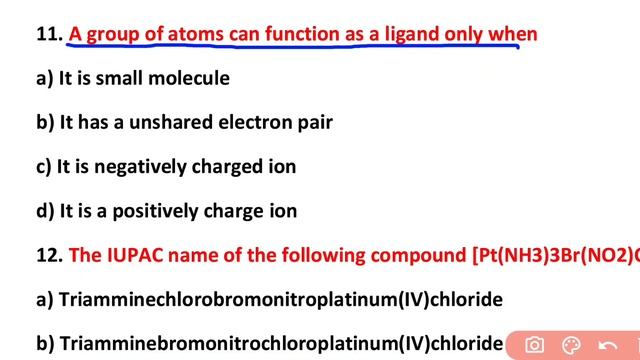 Coordination Compounds Class 12 MCQ | NEET Chemistry 2024 | Inorganic Chemistry