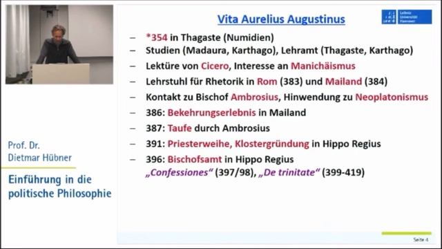 Politische Philosophie 4： Spätantike, Mittelalter, Reformation - Augustinus, Thomas, Luther