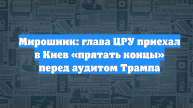 Мирошник: глава ЦРУ приехал в Киев «прятать концы» перед аудитом Трампа