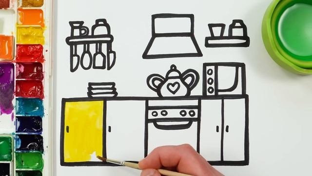 Давайте научимся рисовать красивую кастрюлю! Простое рисование для детей, малышей ясельного возраста