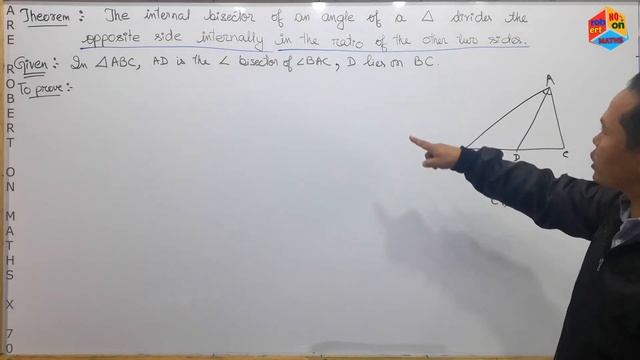 MATHS X 7004A TRIANGLES INTERNAL BISECTOR THEOREM