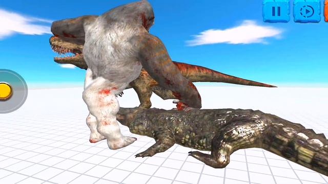 Spinosaurus & Goro vs Trex & Purussaurus - Animal Revolt Battle Simulator