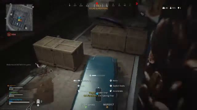 Two team wipes car in store warzone