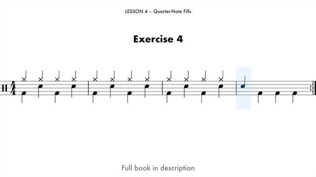 Lesson 4: Quarter-Note Fills | 50 Drum Lessons For Beginners