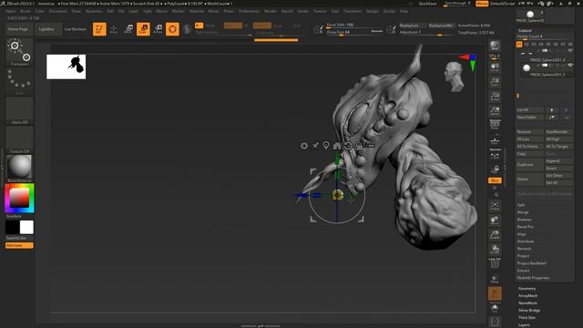 Zbrush Monster head sculpting Part 3