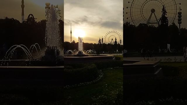 #Москва, #ВДНХ фонтанчик на закате. #достопримечательностимосквы #москвавднх