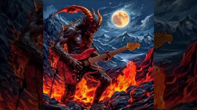 Лавовый Демон играет на гитаре